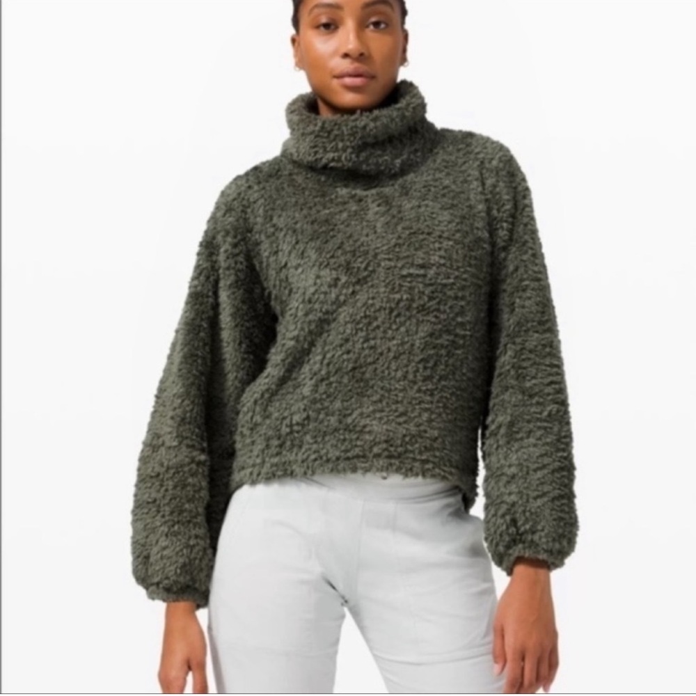 lululemon athletica Green Fuzzy Sweater
